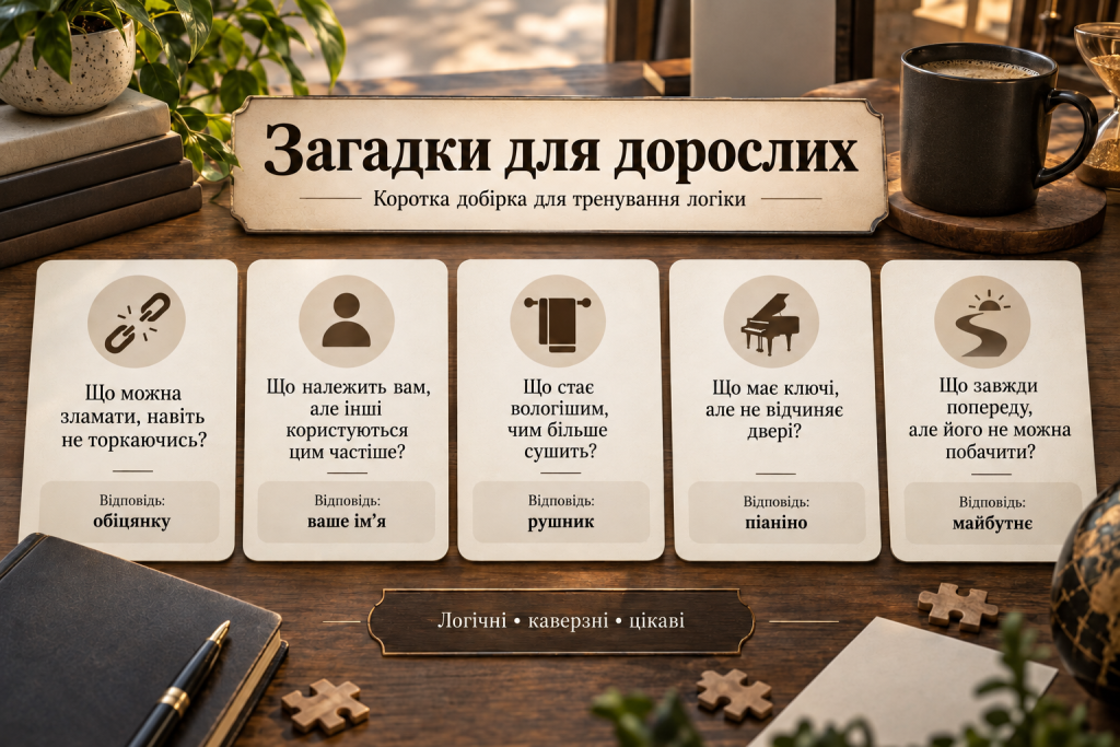 Добірка логічних і каверзних загадок для дорослих з відповідями для тренування мислення